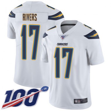 Los Angeles Chargers NFL Football Philip Rivers White Jersey Youth Limited 17 Road 100th Season Vapor Untouchable